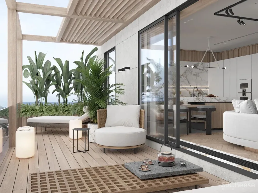 灰白色 原木,宁静简练的舒适感!