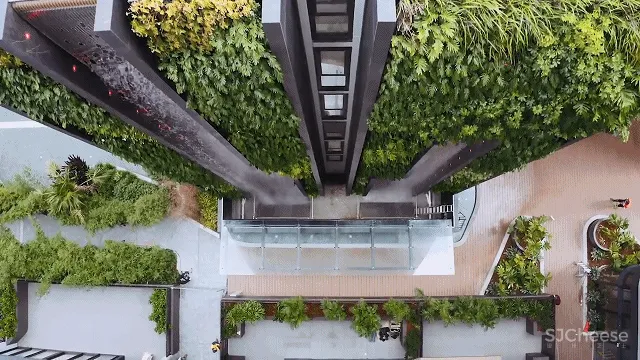 大尺度22米高人工瀑布 顶层无边泳池 生态豪宅新玩法