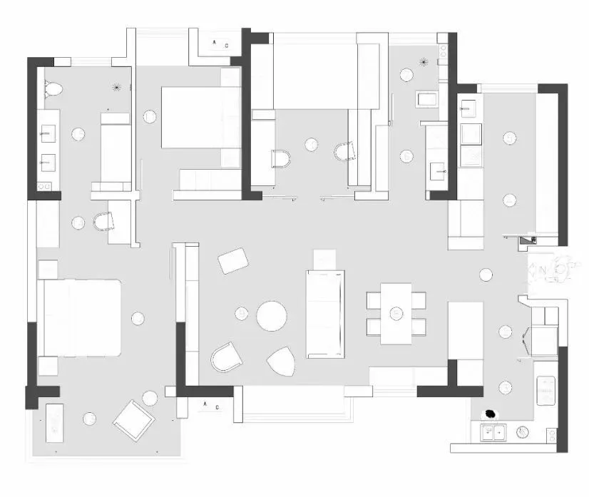 木、白、灰，素雅宁静的慢生活家居 予以设计