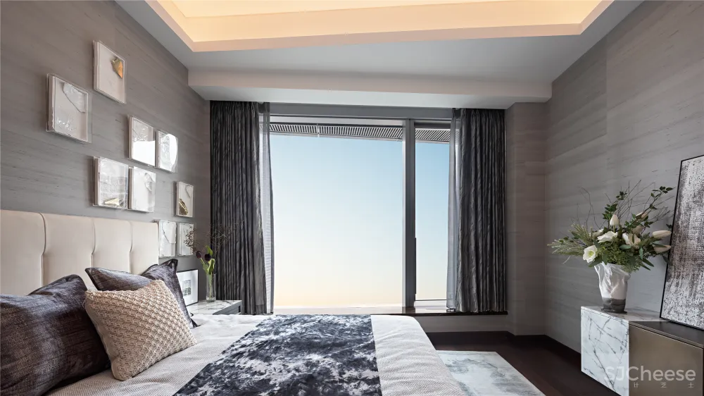 深圳中心·天元 383㎡ 平层公寓样板房,大尺度格局比别墅还大气