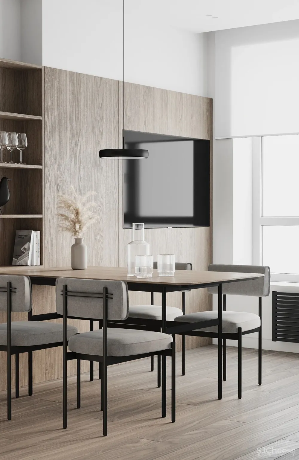 80㎡ 的极简公寓,原木与大白墙构成的舒适空间