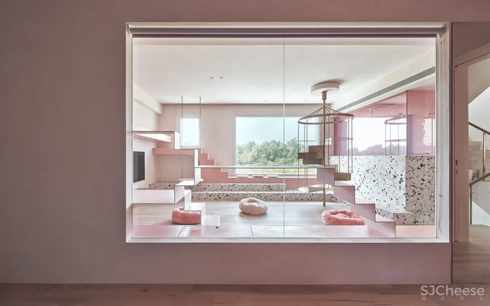 144㎡粉色小别墅,一人三猫的浪漫满屋 KC design