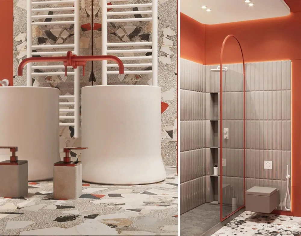 一室户小公寓,用色彩与材料搭配出时髦感!