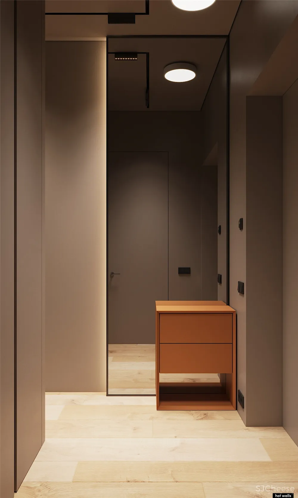 高级黑一室户,卧室用玻璃隔断,空间更通透