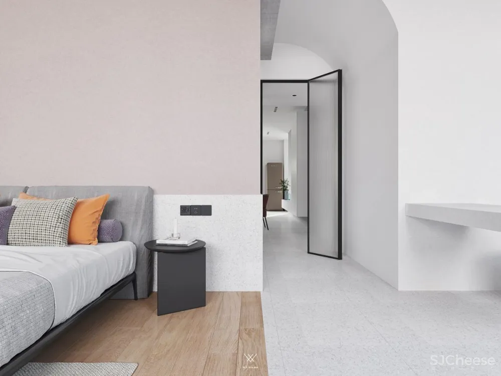 100㎡现代极简,两套相邻小公寓,合并装一起,打造慵懒的舒适