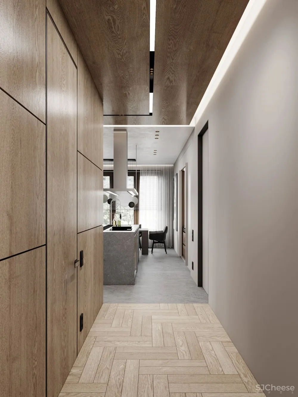 灰白色 原木,宁静简练的舒适感!