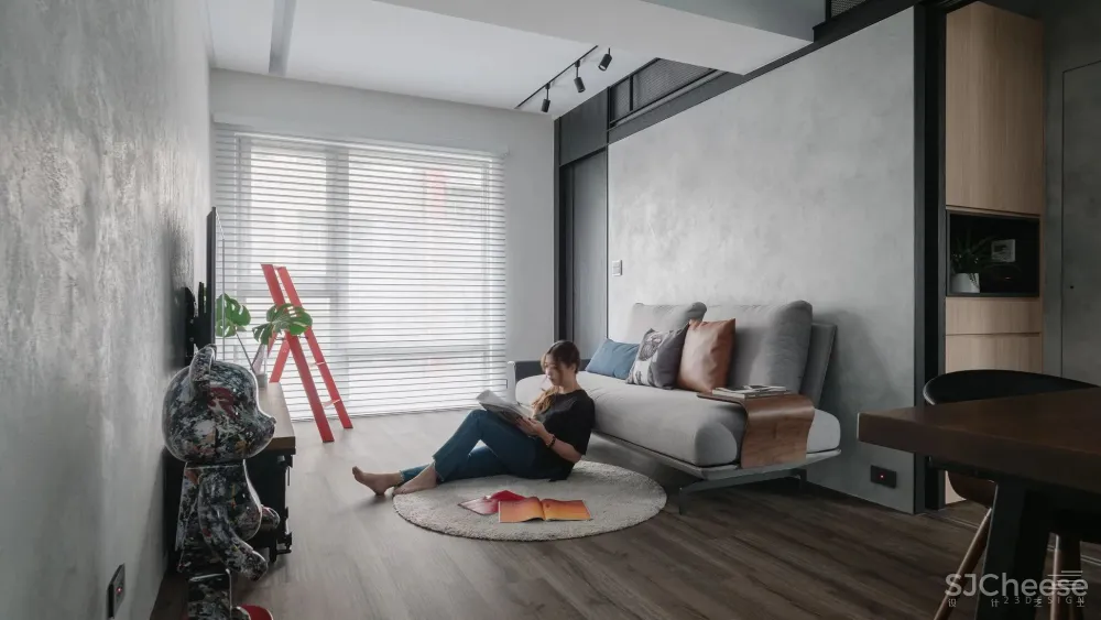 工业风灰调公寓，自由弹性空间