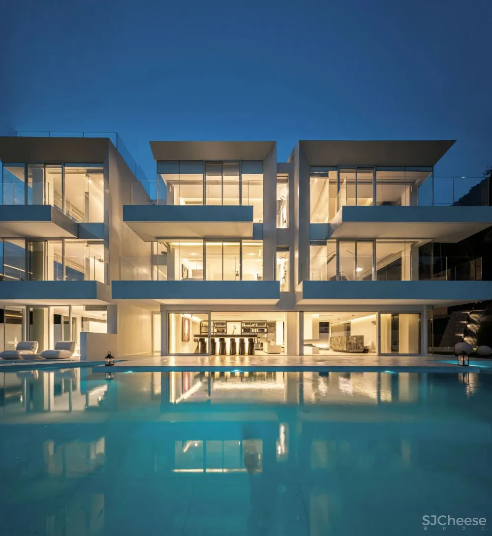 竹海里的极简酒店,美。