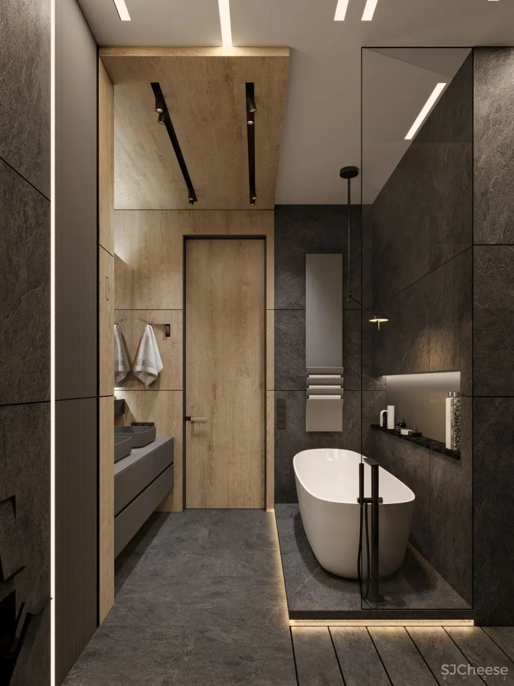 灰白色 原木,宁静简练的舒适感!