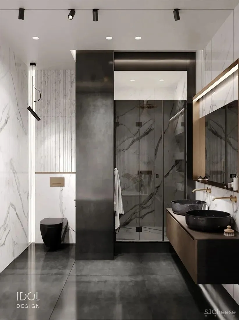 122m²轻奢私宅,红与黑,竞芳菲