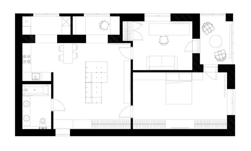 工业风两居室,层高不够,天花就这样装
