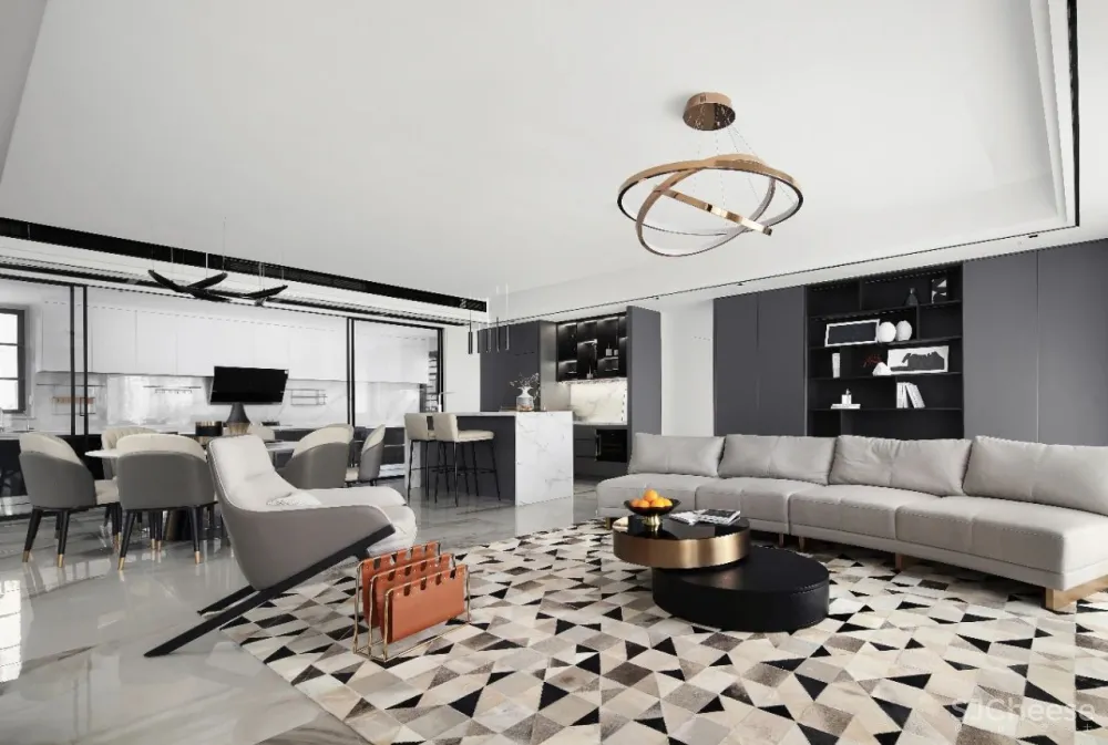 设计师丁捷:270㎡现代极简大宅,繁华之中的静谧空间