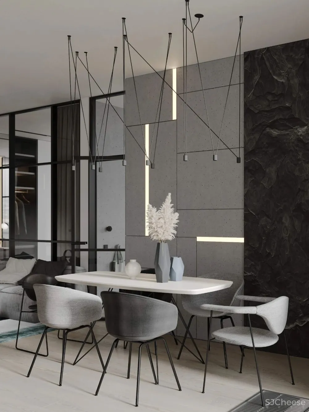 100㎡现代风格,三口之家,太吸引人了!