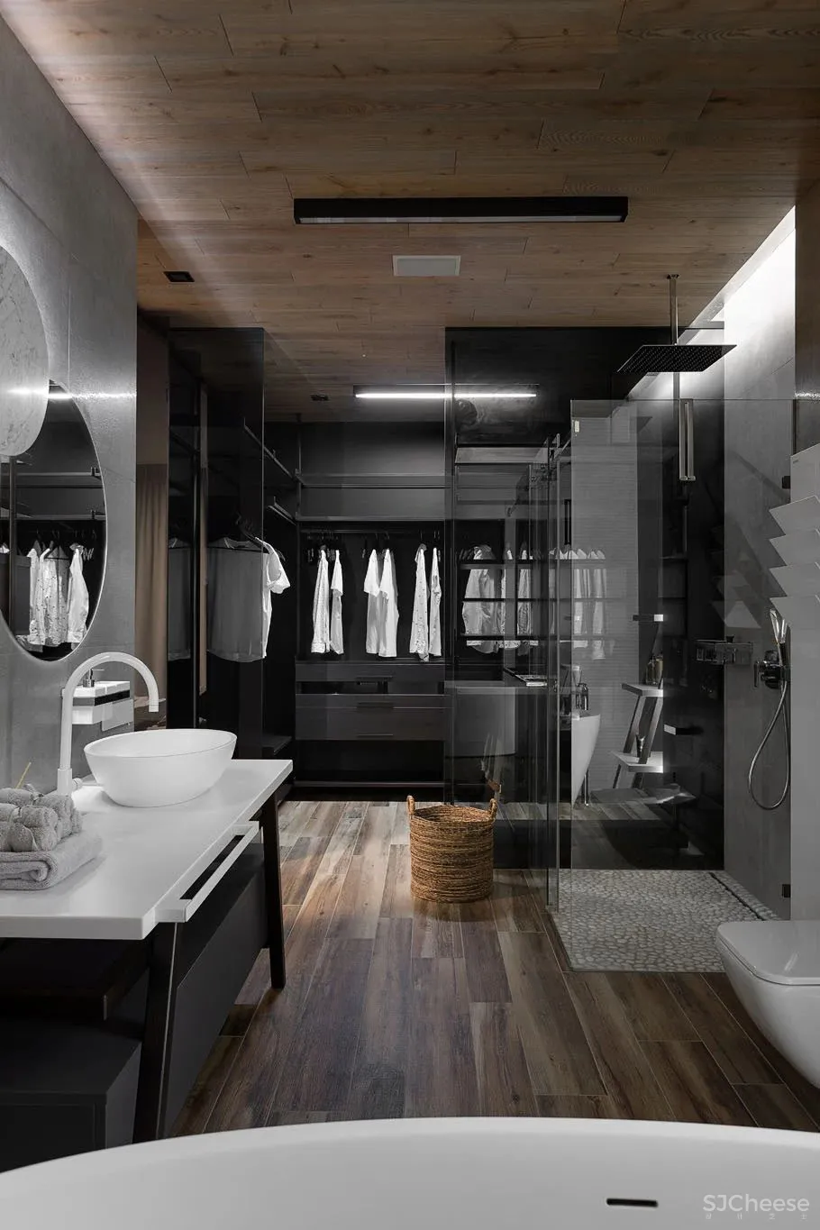 310㎡水泥灰 原木,质朴舒适!