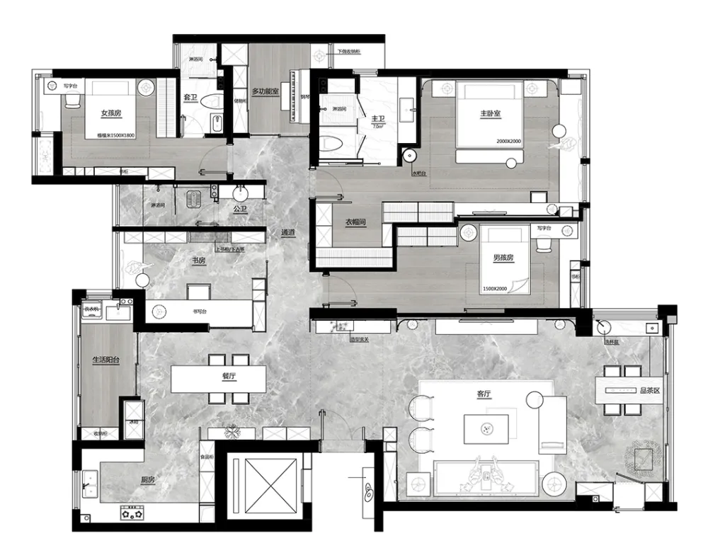 235㎡极简中式,越少越高级!