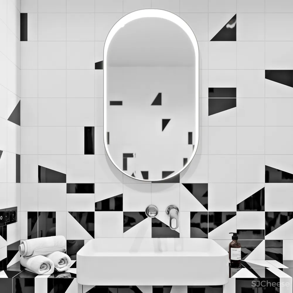 102㎡ 高级黑,墙面这么拼房间更显高