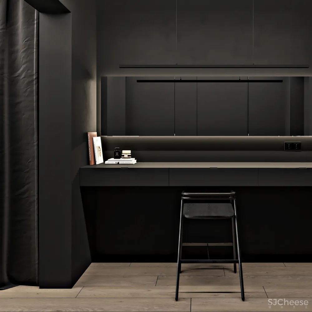 102㎡ 高级黑,墙面这么拼房间更显高