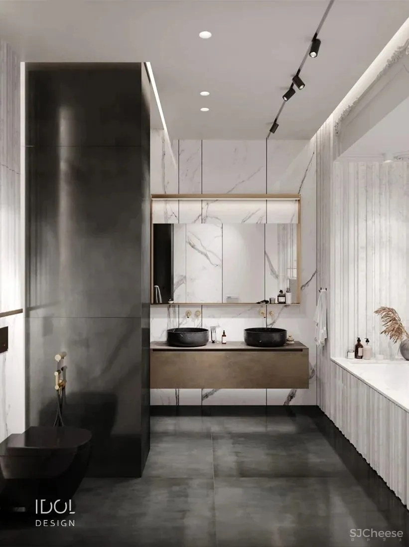 122m²轻奢私宅,红与黑,竞芳菲