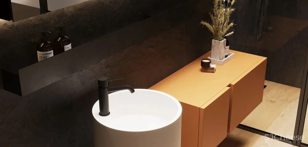 高级黑一室户,卧室用玻璃隔断,空间更通透