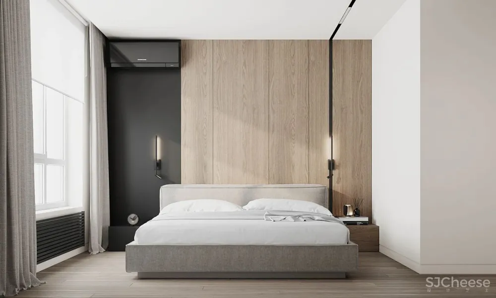 80㎡ 的极简公寓,原木与大白墙构成的舒适空间