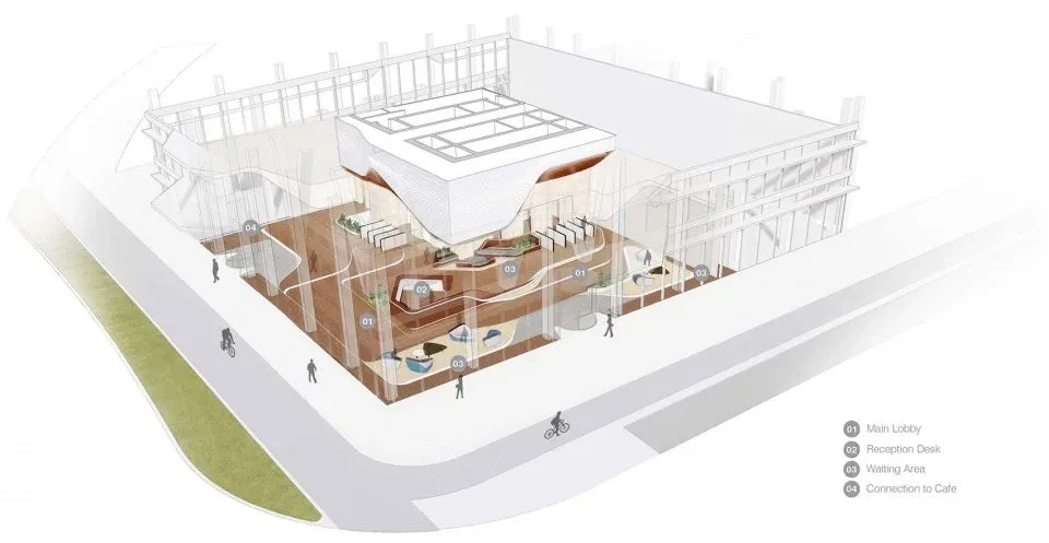 新作 灵活地适应未来的使用需求 UNStudio大楼大厅翻新 UNStudio