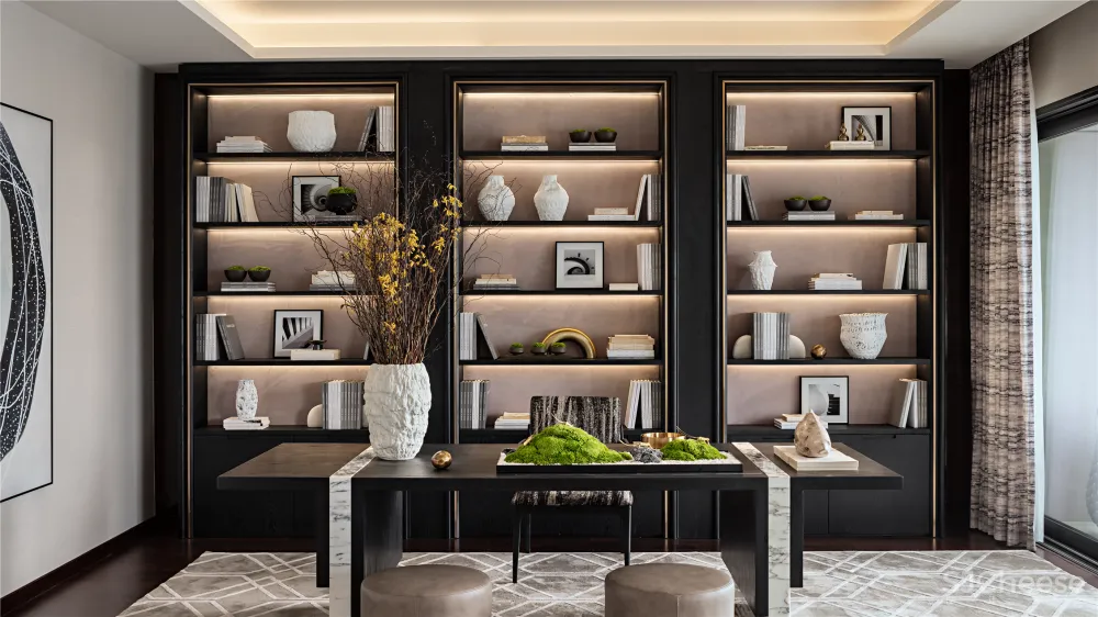 深圳中心·天元 383㎡ 平层公寓样板房,大尺度格局比别墅还大气