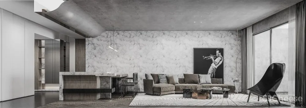 忱意设计:260㎡ 意式极简风叠墅,还原设计本真