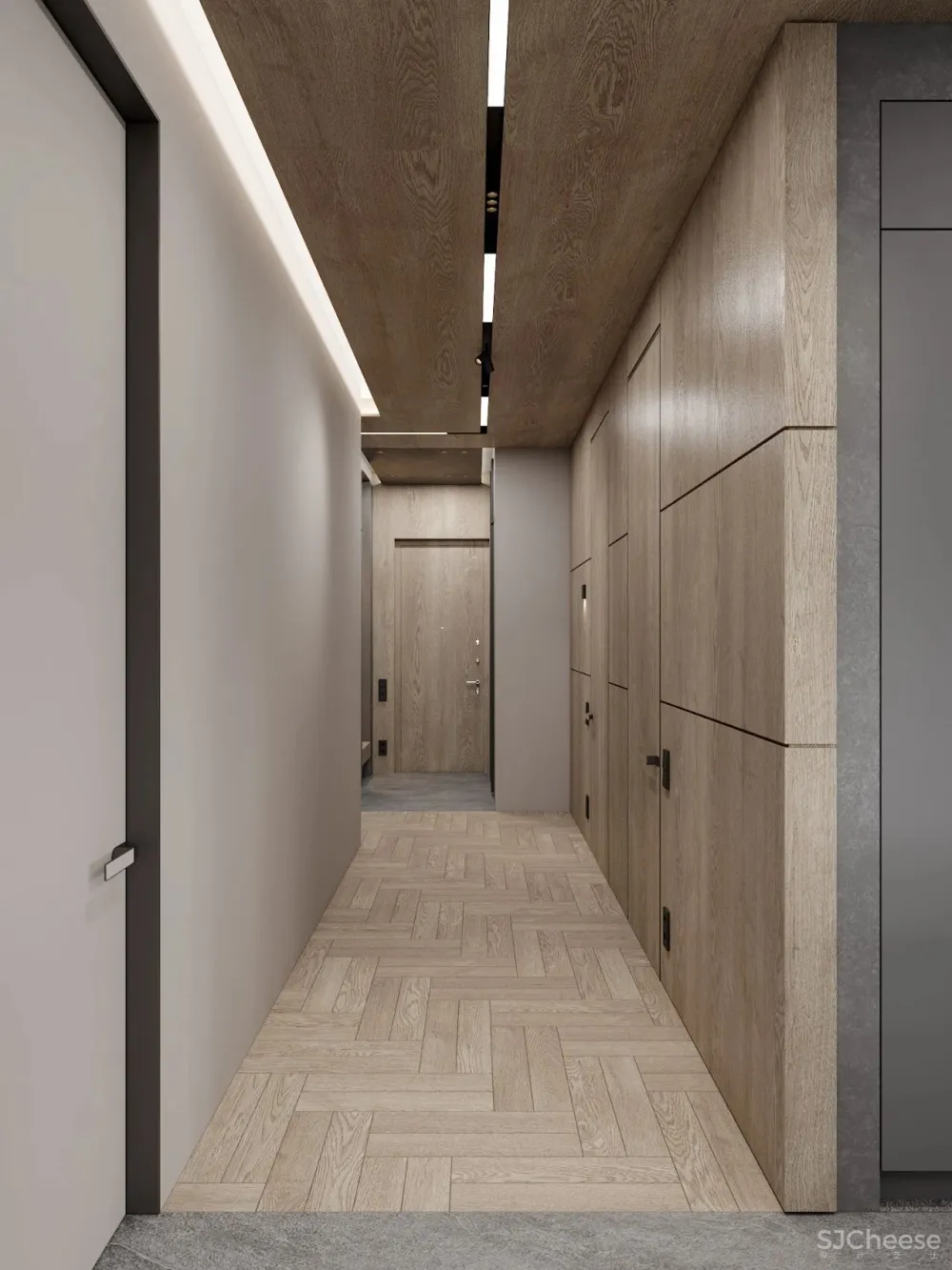 灰白色 原木,宁静简练的舒适感!