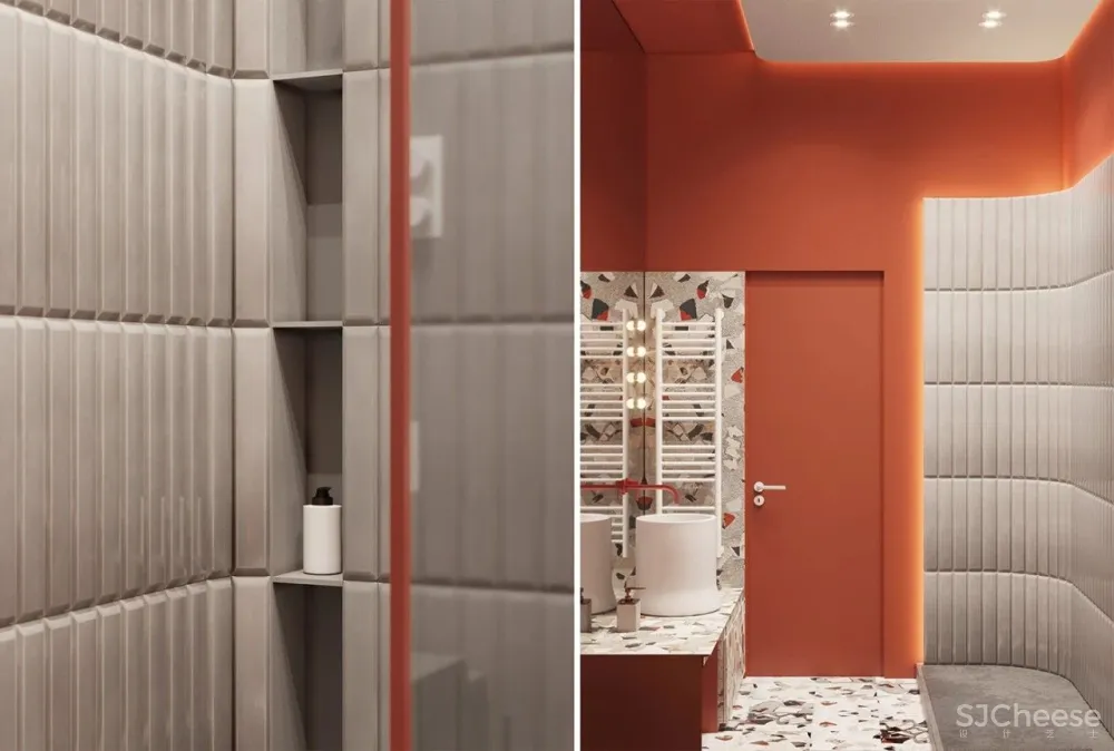 一室户小公寓,用色彩与材料搭配出时髦感!