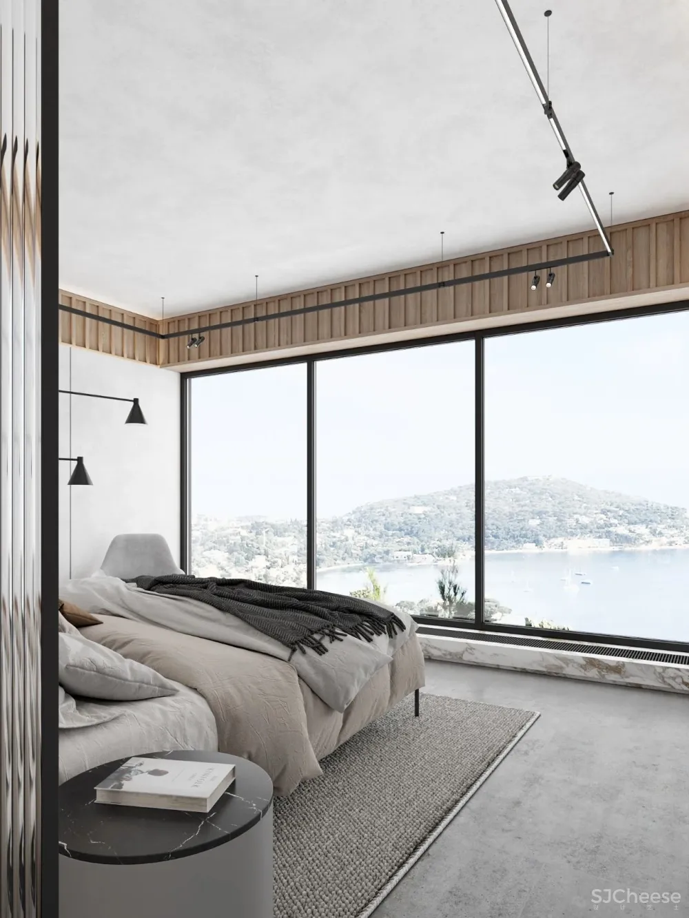 灰白色 原木,宁静简练的舒适感!