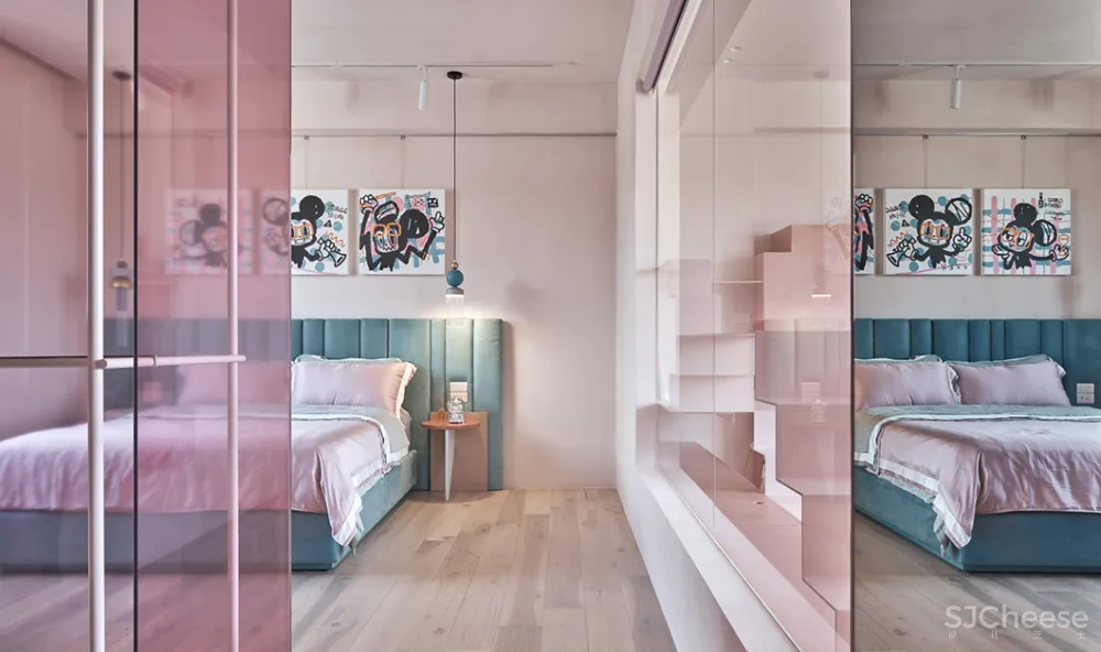 144㎡粉色小别墅,一人三猫的浪漫满屋 KC design