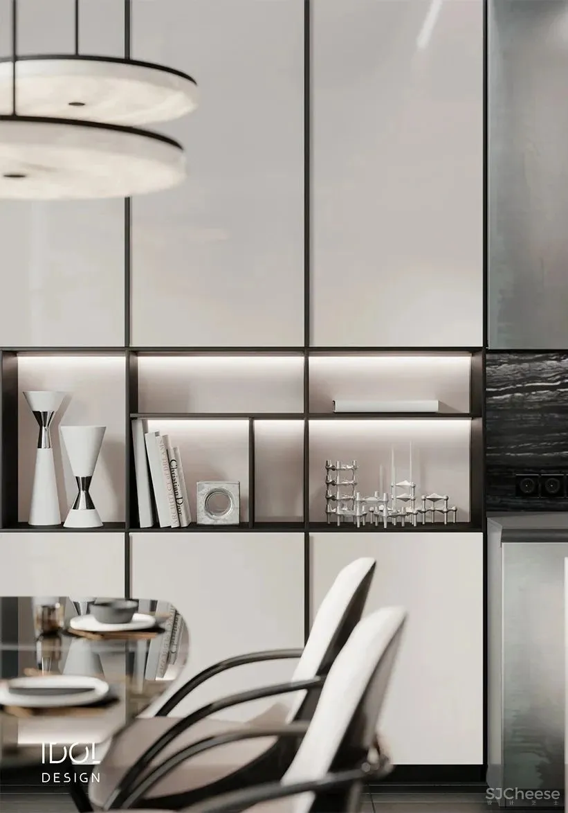 122m²轻奢私宅,红与黑,竞芳菲