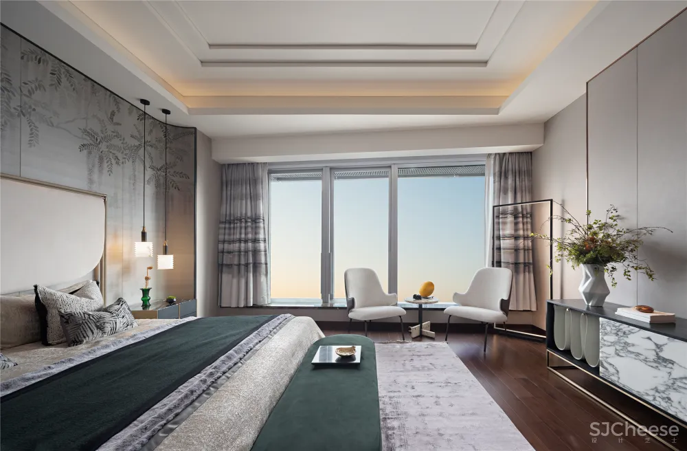 深圳中心·天元 383㎡ 平层公寓样板房,大尺度格局比别墅还大气