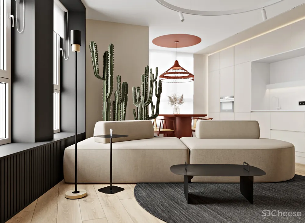 50㎡ 去掉阳台隔断墙，室内空间更显大！