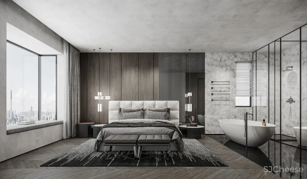 忱意设计:260㎡ 意式极简风叠墅,还原设计本真