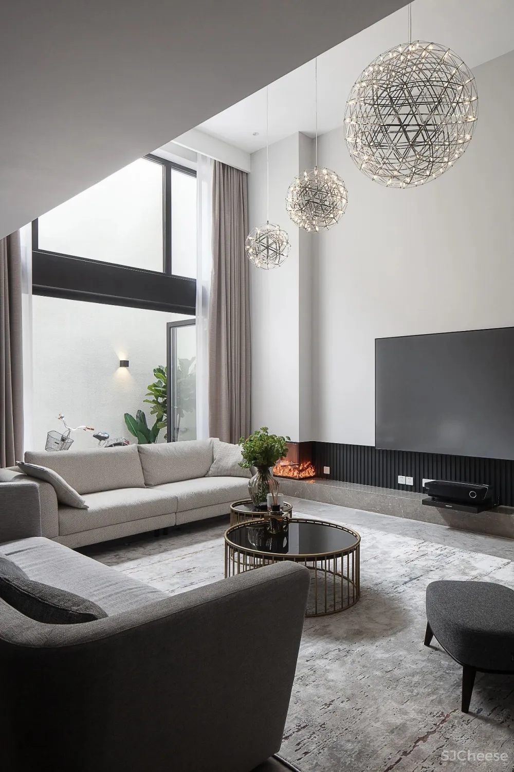 互动社交厅 大尺度起居套间,减压治愈的家 赫设计