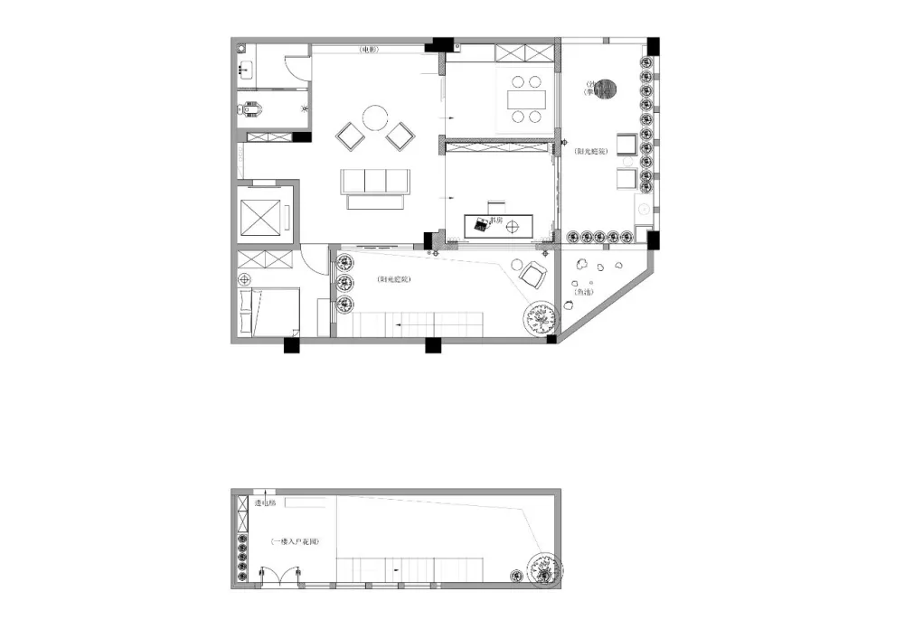 300㎡现代风大宅,下沉式庭院太棒了!