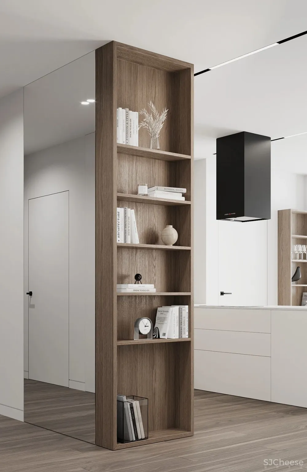 80㎡ 的极简公寓,原木与大白墙构成的舒适空间