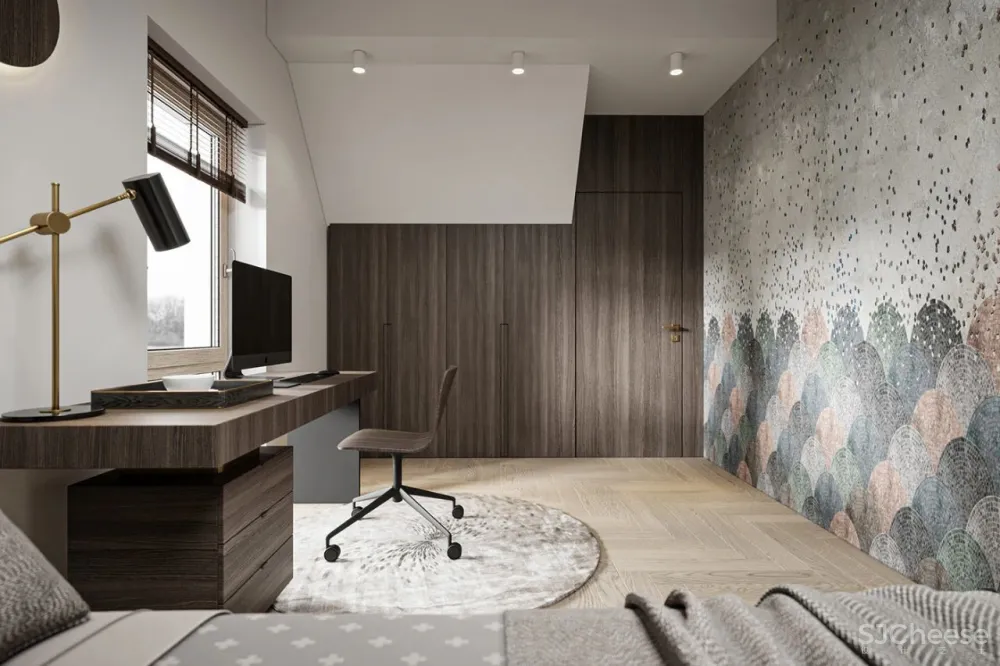 高级灰 黄铜，110㎡现代轻奢私宅