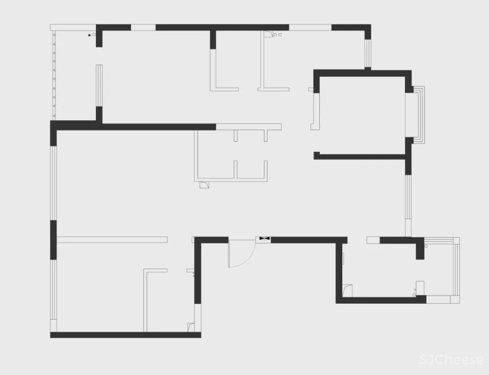 150㎡黑白现代风,将色彩运用到极致,时髦灵动
