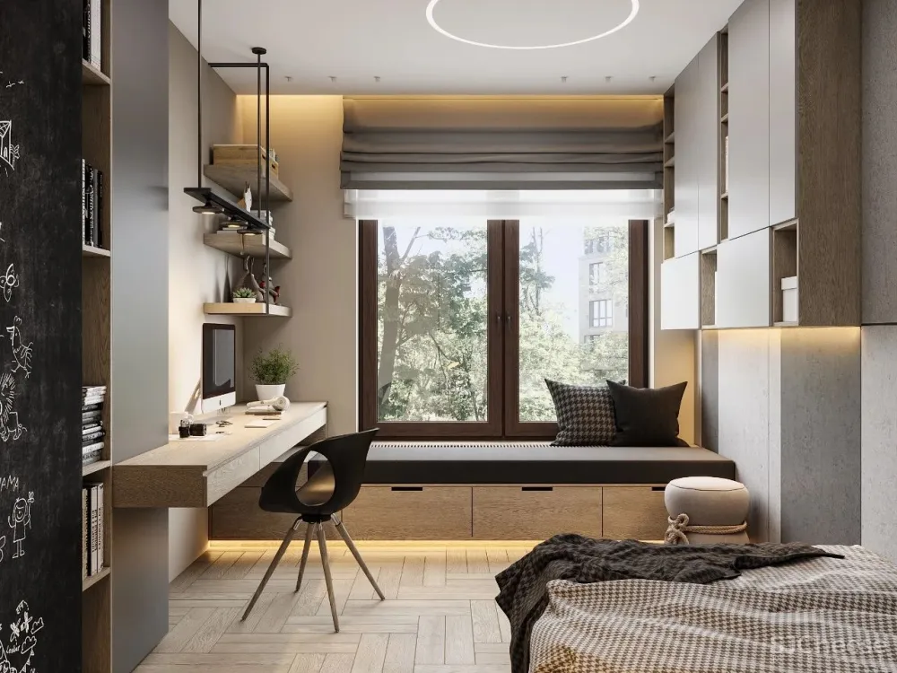 灰白色 原木,宁静简练的舒适感!