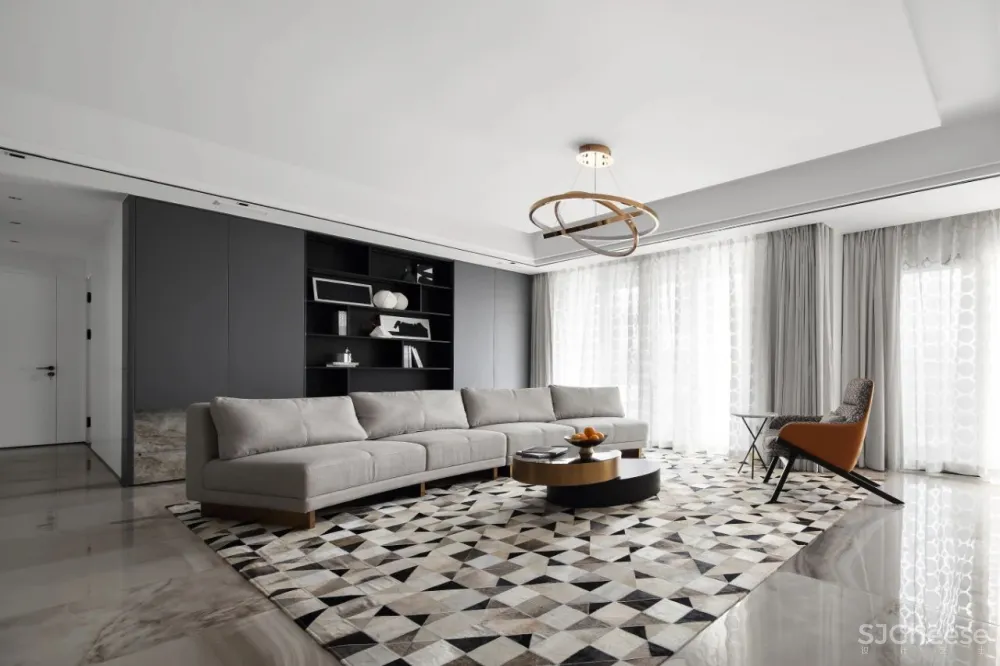 设计师丁捷:270㎡现代极简大宅,繁华之中的静谧空间