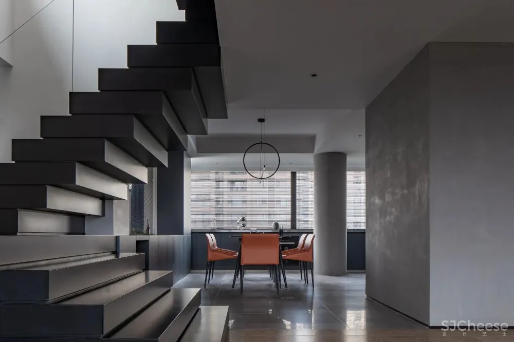 裸墙搭配天然石皮,打造绝美复式空间 云行设计