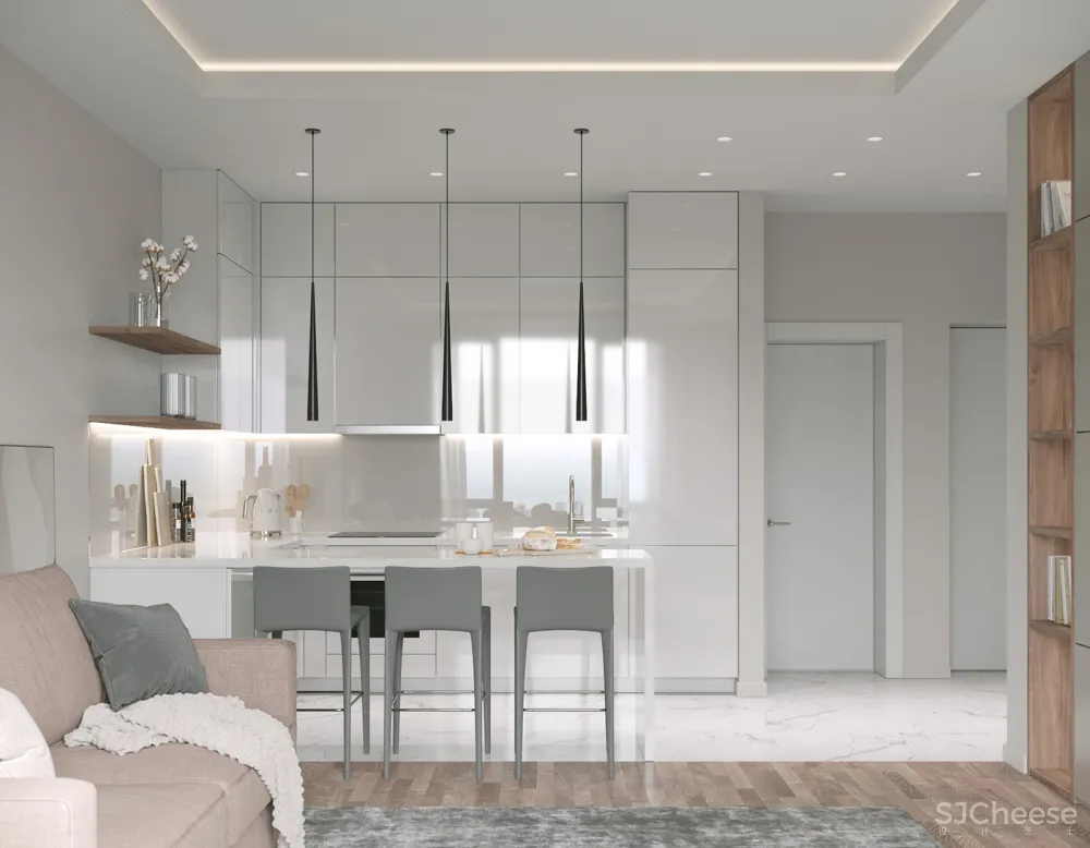 62㎡现代公寓,用线条衬托高级感