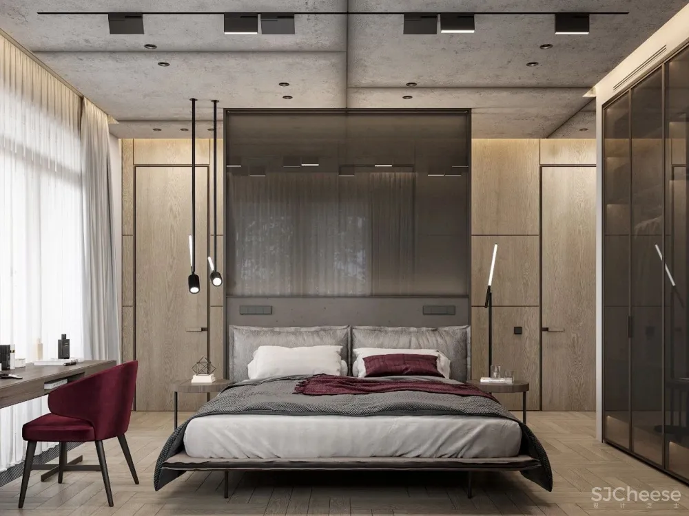 灰白色 原木,宁静简练的舒适感!