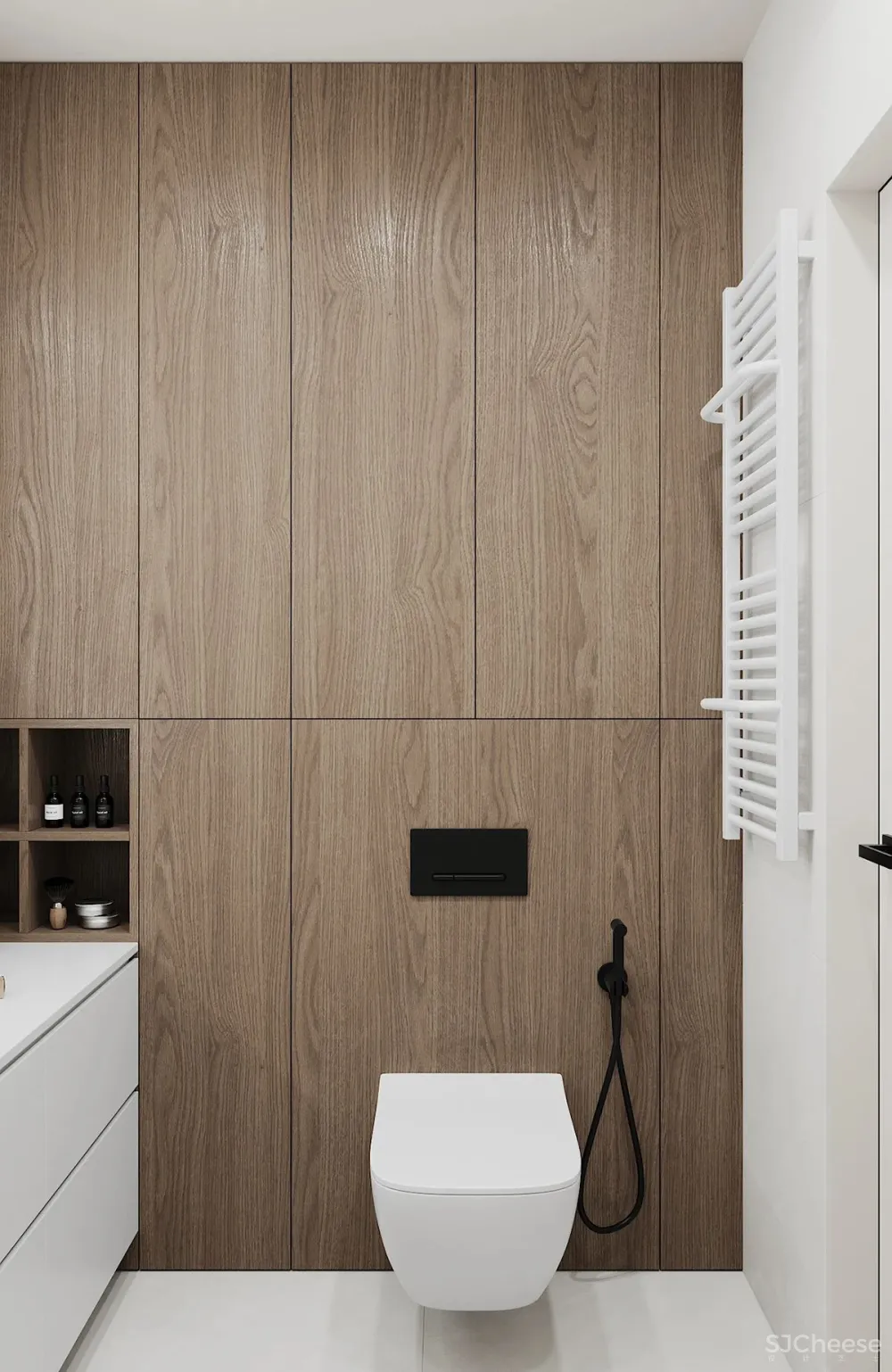 80㎡ 的极简公寓,原木与大白墙构成的舒适空间