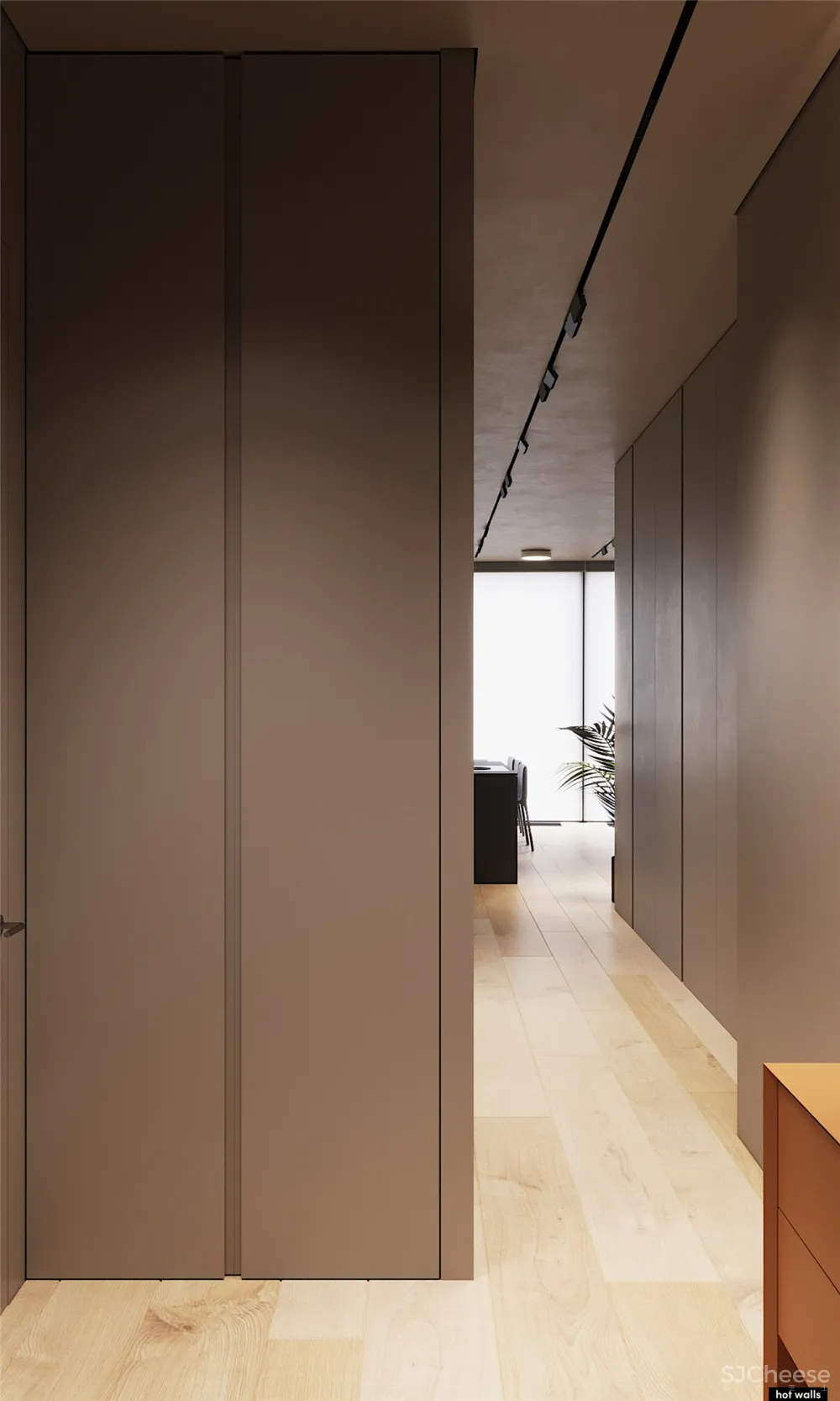 高级黑一室户,卧室用玻璃隔断,空间更通透