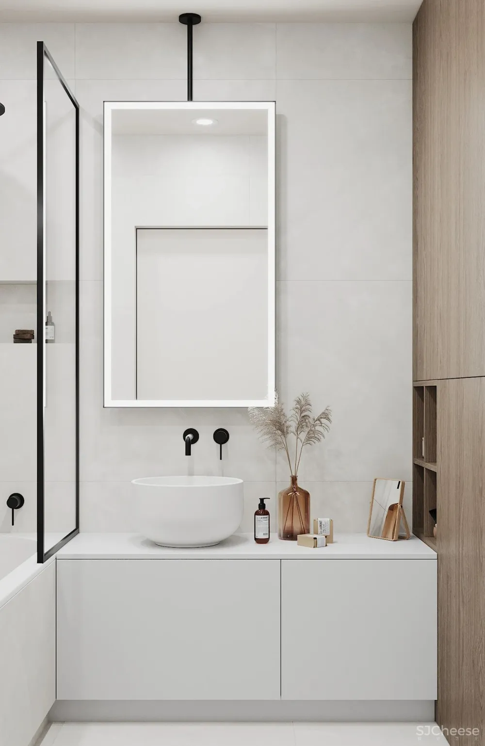 80㎡ 的极简公寓,原木与大白墙构成的舒适空间