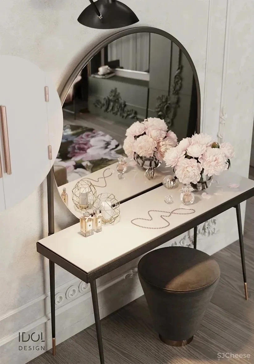 122m²轻奢私宅,红与黑,竞芳菲