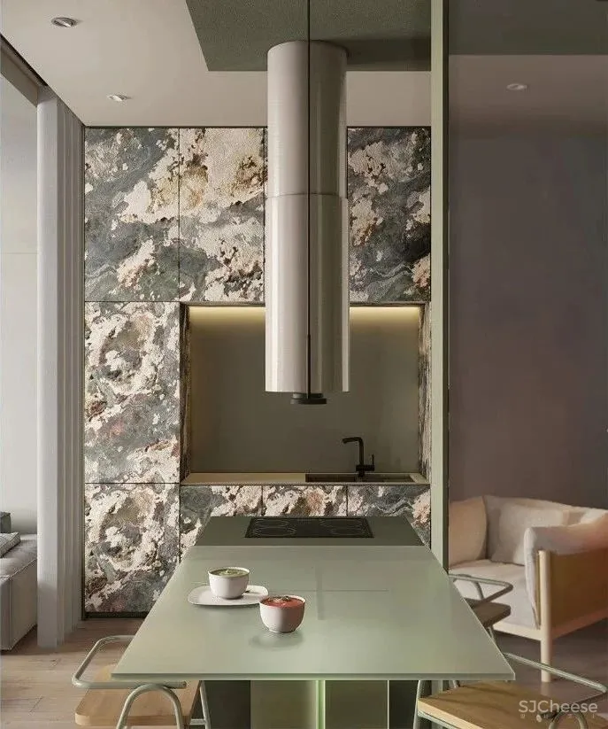 一室户小公寓,用色彩与材料搭配出时髦感!